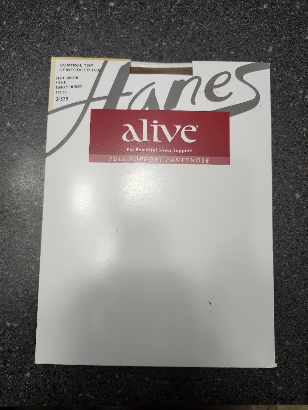 Hanes Alive Pantyhose Packaging - Barely There